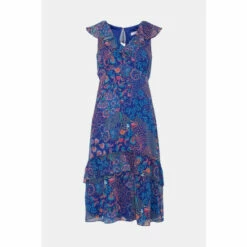 Wallis Petite Paisley Printed Ruffle Midi Dress For Female -Cheap Wallis Store unnamed file 1906