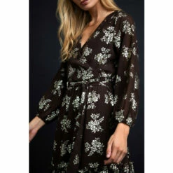 Wallis Floral Foil Print Tiered Midi Dress For Female -Cheap Wallis Store unnamed file 193