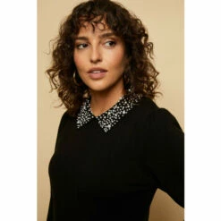 Wallis Tall Black Pearl Embellished Collar Knitted Dress For Female -Cheap Wallis Store unnamed file 1941