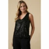 Wallis Tall Sequin V Neck Cami For Female