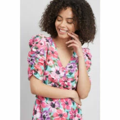 Wallis Watercolour Floral Gathered Detail Midi Dress For Female -Cheap Wallis Store unnamed file 1971