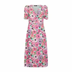 Wallis Watercolour Floral Gathered Detail Midi Dress For Female -Cheap Wallis Store unnamed file 1972