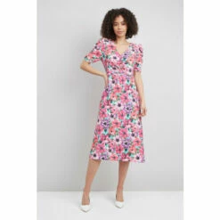 Wallis Watercolour Floral Gathered Detail Midi Dress For Female -Cheap Wallis Store unnamed file 1973