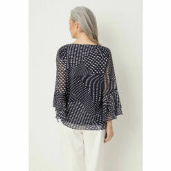 Wallis Tall Navy Patchwork Spot Floral Flute Sleeve For Female -Cheap Wallis Store unnamed file 198