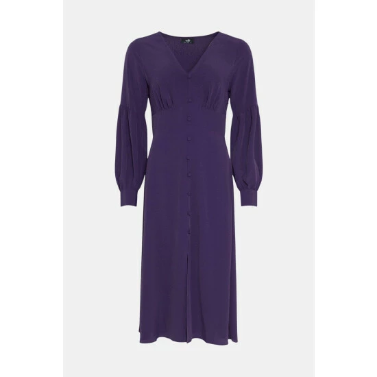 Wallis Plain Purple Prairie Volume Sleeve Dress For Female 7 Wallis Plain Purple Prairie Volume Sleeve Dress For Female - Image 5