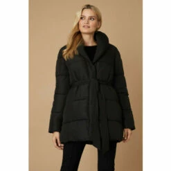 Wallis Black Shawl Neck Belted Puffer Coat For Female -Cheap Wallis Store unnamed file 2041