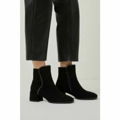 Wallis Astrid Microfibre Diamante Trim Square Toe Ankle Boot For Female