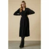 Wallis Black Jersey Belted Shirt Dress For Female