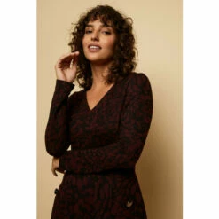 Wallis Berry Animal Jersey Jacquard Midi Dress For Female -Cheap Wallis Store unnamed file 2089