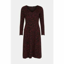 Wallis Berry Animal Jersey Jacquard Midi Dress For Female -Cheap Wallis Store unnamed file 2090