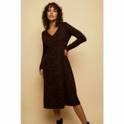 Wallis Berry Animal Jersey Jacquard Midi Dress For Female -Cheap Wallis Store unnamed file 2091