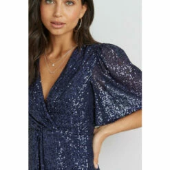 Wallis Sequin Twist Wrap Dress For Female -Cheap Wallis Store unnamed file 2102