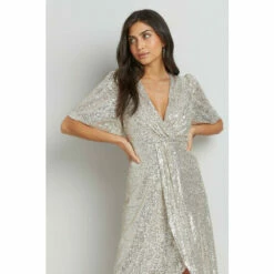 Wallis Sequin Twist Wrap Dress For Female -Cheap Wallis Store unnamed file 2105