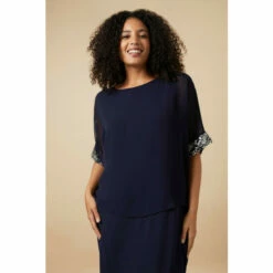 Wallis Curve Sequin Trim Sleeve Overlayer Dress For Female -Cheap Wallis Store unnamed file 2137
