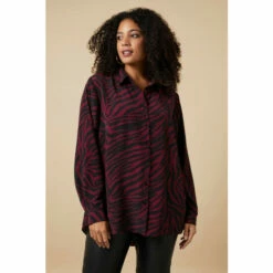 Wallis Curve Berry Animal Print Shirt For Female -Cheap Wallis Store unnamed file 2169
