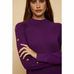 Wallis Button Detail Funnel Knitted Tunic For Female -Cheap Wallis Store unnamed file 2178