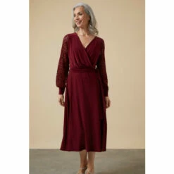 Wallis Sequin Wrap Lace Sleeve Midi Dress For Female -Cheap Wallis Store unnamed file 2206