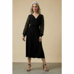 Wallis Sequin Wrap Lace Sleeve Midi Dress For Female -Cheap Wallis Store unnamed file 2207