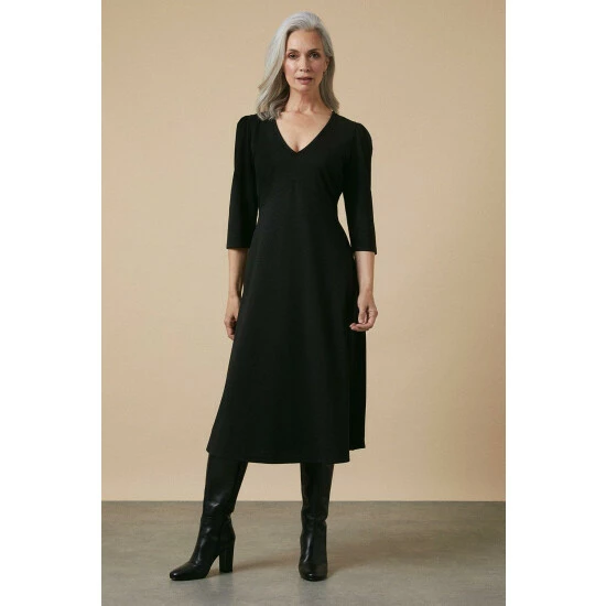 Wallis Black Ponte Midi Dress For Female 4 Wallis Black Ponte Midi Dress For Female - Image 2