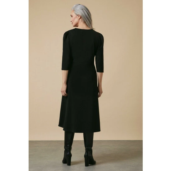 Wallis Black Ponte Midi Dress For Female 5 Wallis Black Ponte Midi Dress For Female - Image 3
