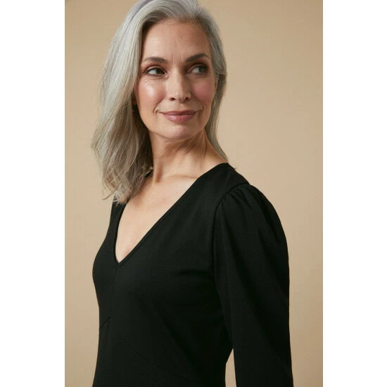 Wallis Black Ponte Midi Dress For Female 6 Wallis Black Ponte Midi Dress For Female - Image 4