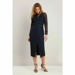 Wallis Lace Crochet Mix Midi Dress For Female