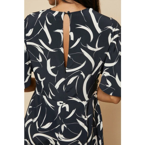 Wallis Mono Abstract Twist Angel Sleeve Jumpsuit For Female 6 Wallis Mono Abstract Twist Angel Sleeve Jumpsuit For Female - Image 4