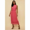 Wallis Pink Pleated Halter Neck Layer Dress For Female