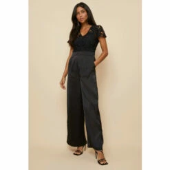 Wallis Lace Bodice Wide Leg Jumpsuit For Female