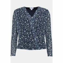 Wallis Navy Floral Mesh Wrap Top For Female -Cheap Wallis Store unnamed file 233