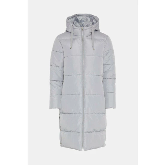 Wallis Tall Grey Popper Detail Padded Coat For Female 7 Wallis Tall Grey Popper Detail Padded Coat For Female - Image 5