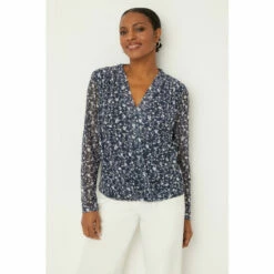 Wallis Navy Floral Mesh Wrap Top For Female -Cheap Wallis Store unnamed file 235