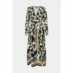 Wallis Tall Viscose Satin Wrap Belted Midi Dress For Female -Cheap Wallis Store unnamed file 2369