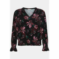 Wallis Petite Floral Shirred Detail Jersey Bubble Hem Top For Female -Cheap Wallis Store unnamed file 2375