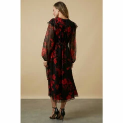 Wallis Red Ditsy Ruffle Belted Wrap Midi Dress For Female -Cheap Wallis Store unnamed file 2380