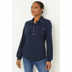 Wallis Navy Jersey Pocket Shirt For Female -Cheap Wallis Store unnamed file 241