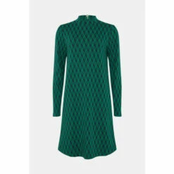 Wallis Tall Green Geo Jacquard High Neck Dress For Female 12 Wallis Tall Green Geo Jacquard High Neck Dress For Female -Cheap Wallis Store unnamed file 2413
