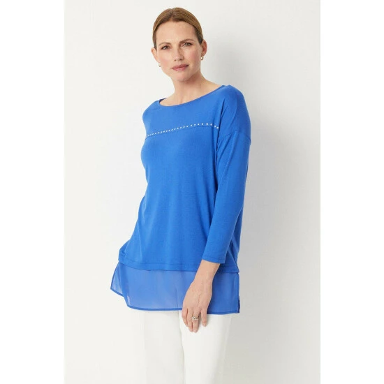 Wallis Studded Chiffon Hem Tunic Top For Female 3 Wallis Studded Chiffon Hem Tunic Top For Female