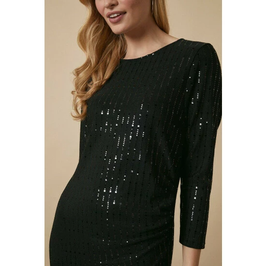 Wallis Tall Sequin Ruched Side Shift Dress For Female 6 Wallis Tall Sequin Ruched Side Shift Dress For Female - Image 4