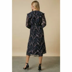 Wallis Petite Black Leaf Wrap Belted Midi Dress For Female -Cheap Wallis Store unnamed file 2458