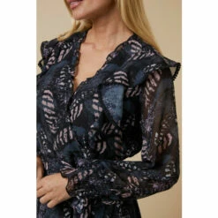 Wallis Petite Black Leaf Wrap Belted Midi Dress For Female -Cheap Wallis Store unnamed file 2459