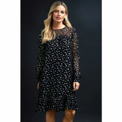 Wallis Petite Metallic Spot Shift Dress For Female -Cheap Wallis Store unnamed file 2495
