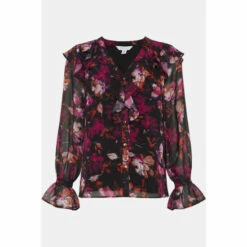 Wallis Berry Floral Frill Detail Button Down Blouse For Female -Cheap Wallis Store unnamed file 2533