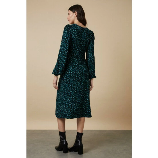 Wallis Green Abstract Lace Jersey Dress For Female 5 Wallis Green Abstract Lace Jersey Dress For Female - Image 3