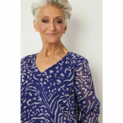 Wallis Petite Blue Animal Print Chiffon Blouse For Female -Cheap Wallis Store unnamed file 2591