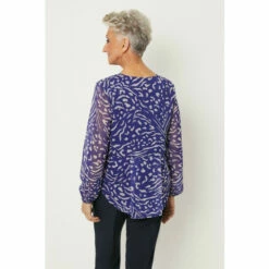 Wallis Petite Blue Animal Print Chiffon Blouse For Female -Cheap Wallis Store unnamed file 2593