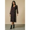 Wallis Black Paisley Floral Lace Trim Detail Dress For Female