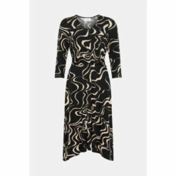 Wallis Petite Black Swirl Twist Jersey Front Midi Dress For Female -Cheap Wallis Store unnamed file 2617