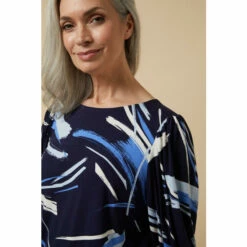Wallis Blue Brushstroke Flute Sleeve Jersey Shift Dress For Female -Cheap Wallis Store unnamed file 2670