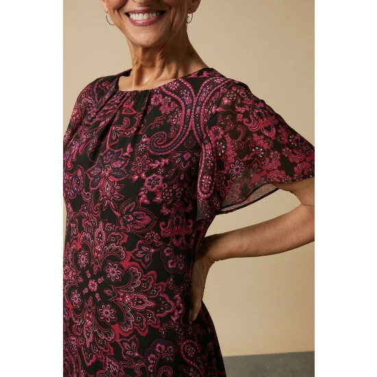 Wallis Petite Pink Paisley Hanky Hem Dress For Female 6 Wallis Petite Pink Paisley Hanky Hem Dress For Female - Image 4